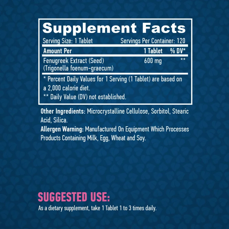 Fenugreek 600 mg / 120 Tabs - Haya Labs