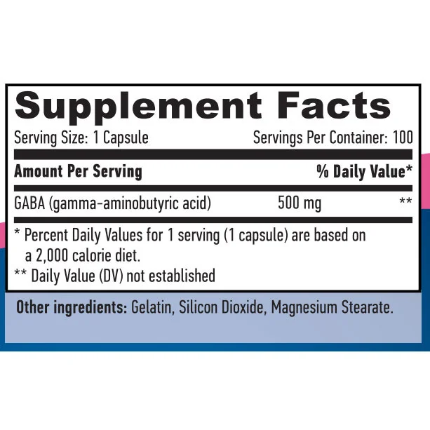 Gaba 500 mg / 100 Caps (100 дози) - Haya Labs