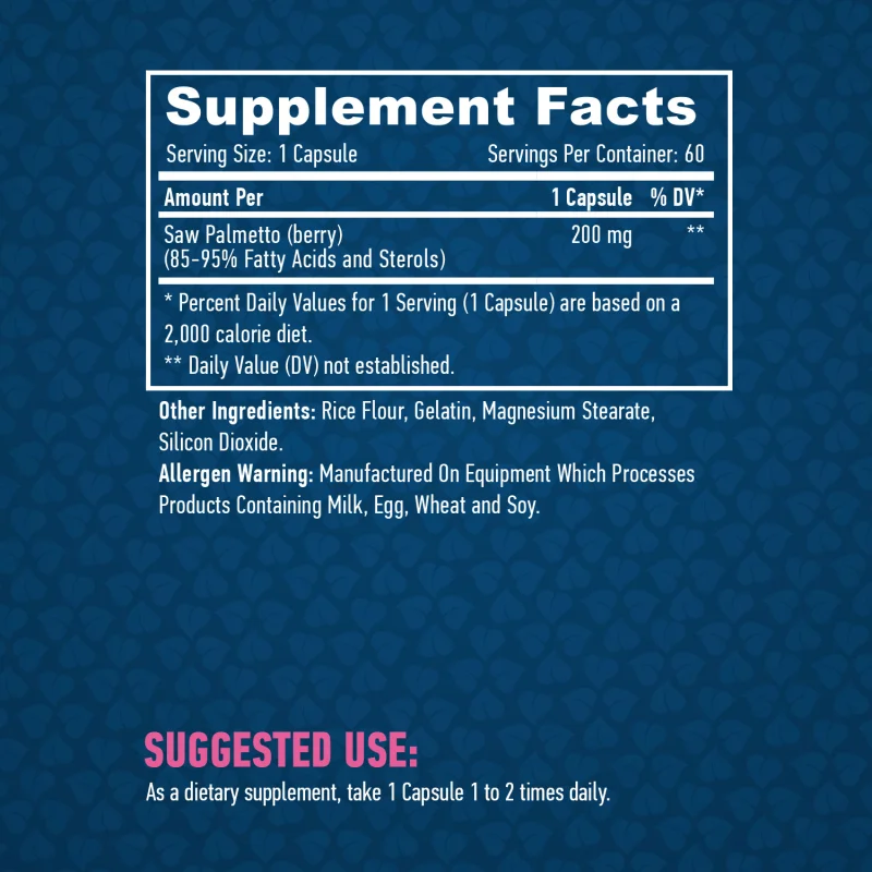 Saw Palmetto 200 mg / 60 Caps - Haya Labs