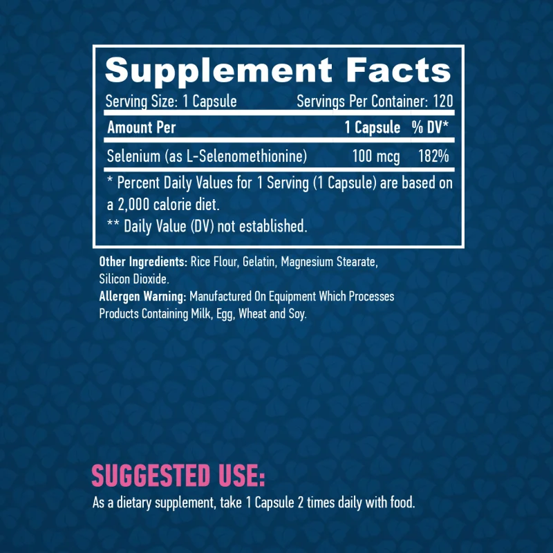 Selenium / Chelated - Yeast Free/ 100 mcg / 120 Caps - Haya Labs