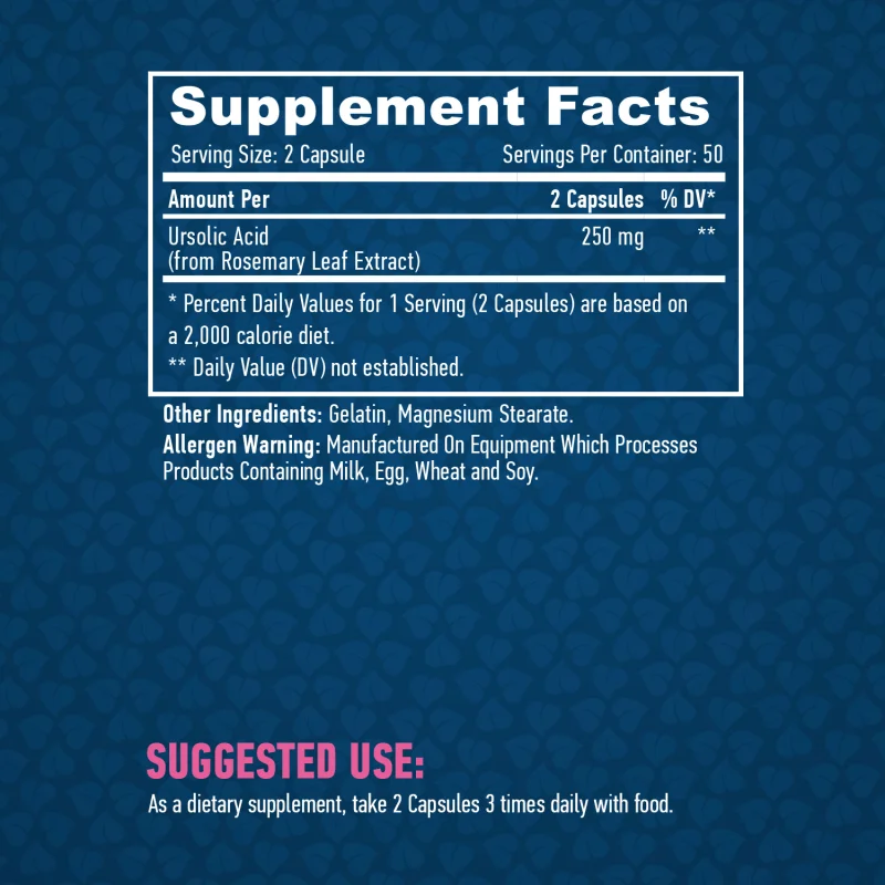Ursolic Acid 250 mg / 100 Caps - Haya Labs