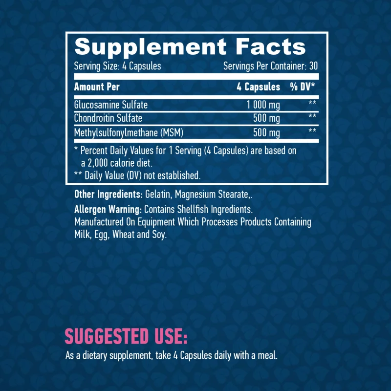 Glucosamine Chondroitin & MSM Complex / 120 Caps / 120g - Haya Labs