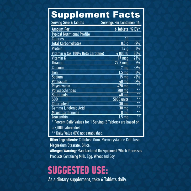 All Natural Spirulina 500 mg / 100 Tabs - Haya Labs