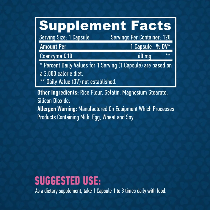 Coenzyme Co-Q10 60 mg / 120 Caps - Haya Labs