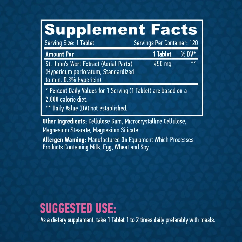 St. John's Wort 450 mg / 120 Tabs - Haya Labs