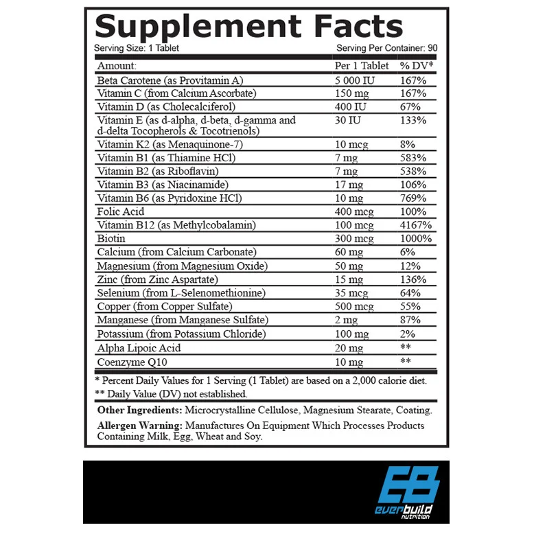 Vita Sport ONE A DAY Multivitamins / 90 Tabs - Everbuild