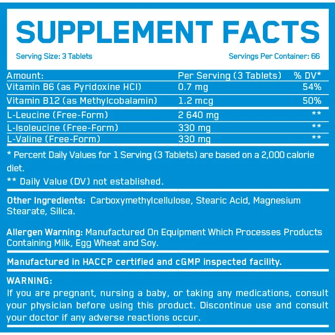 BCAA 8:1:1 1000 mg / 200 Tabs - Everbuild