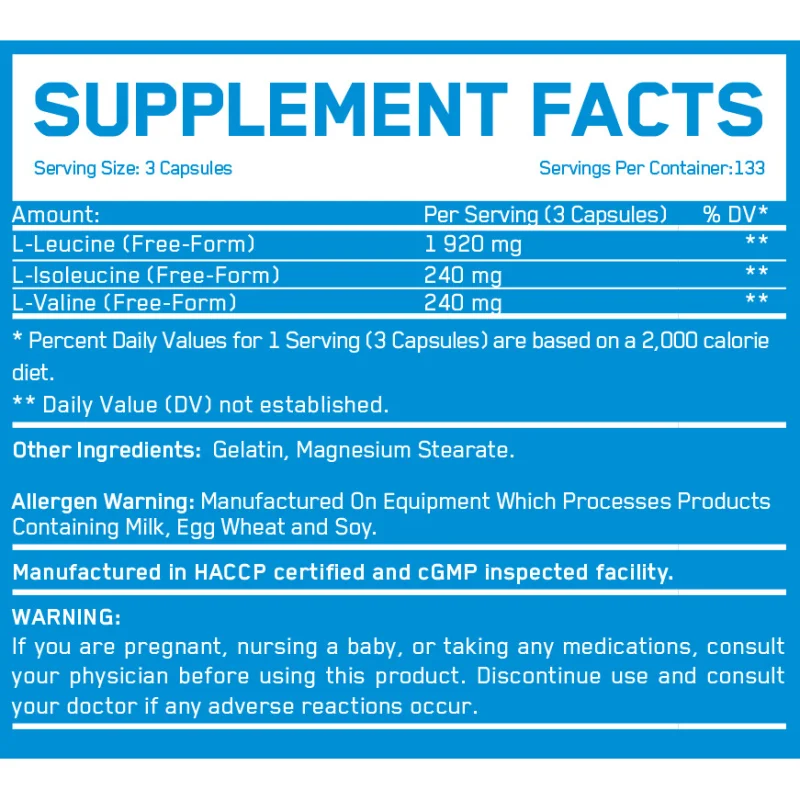 BCAA 8:1:1 800 mg / 400 Caps - Everbuild