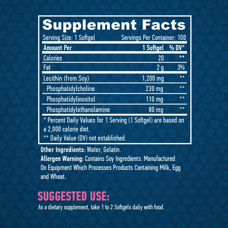 Lecithin 1200 mg / 100 Softgels - Haya Labs