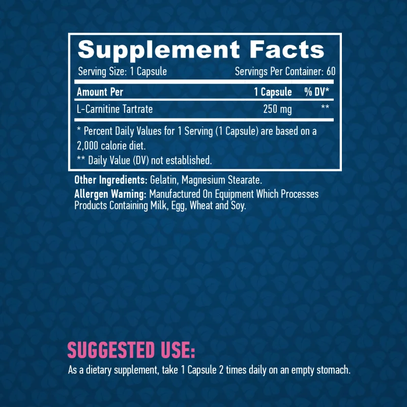 L-Carnitine 250 mg / 60 Caps - Haya Labs