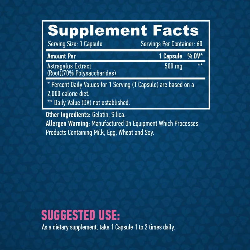 Astragalus 500 mg / 60 Caps - Haya Labs