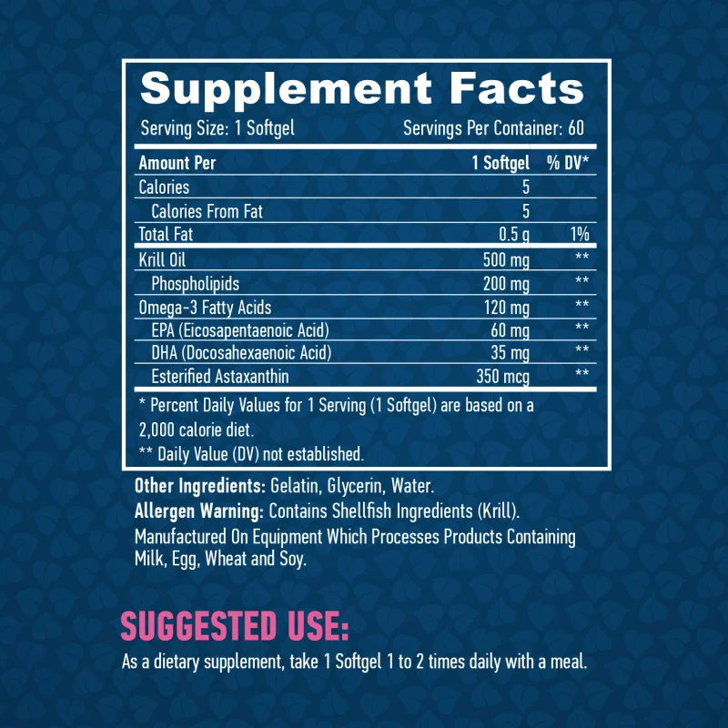 Krill Oil 500 mg / 60 Softgels - Haya Labs