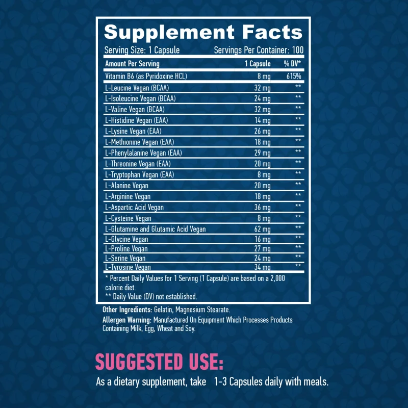 Free Form Amino Acids / 100 Caps - Haya Labs