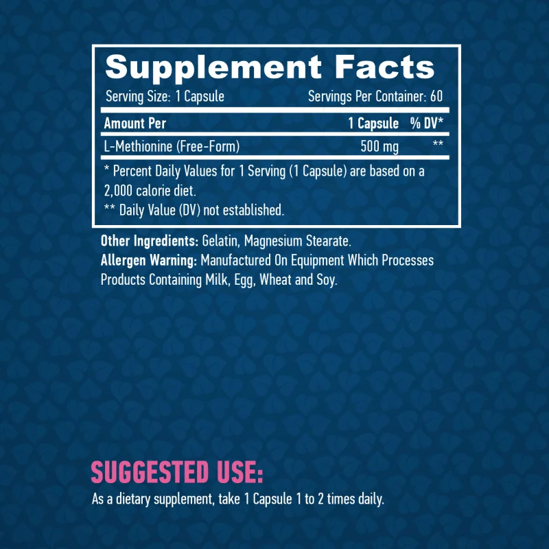 L-Methionine 500 mg / 60 Caps - Haya Labs