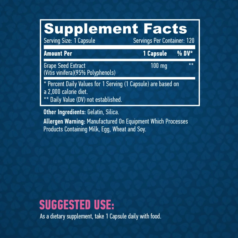 Grapeseed Extract 100 mg / 120 Caps - Haya Labs