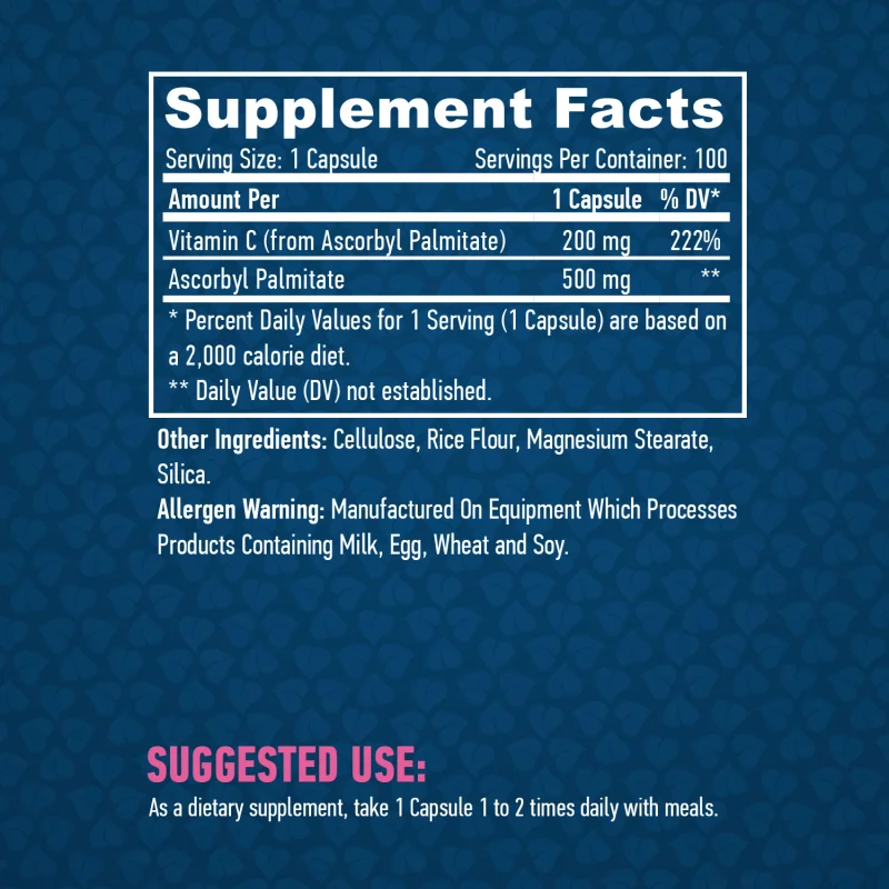 Ascorbyl Palmitate 500 mg / 100 Caps - Haya Labs