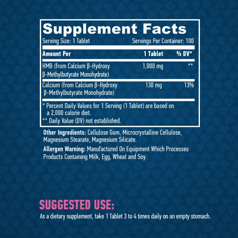 HMB 1000 mg / 100 Tabs - Haya Labs