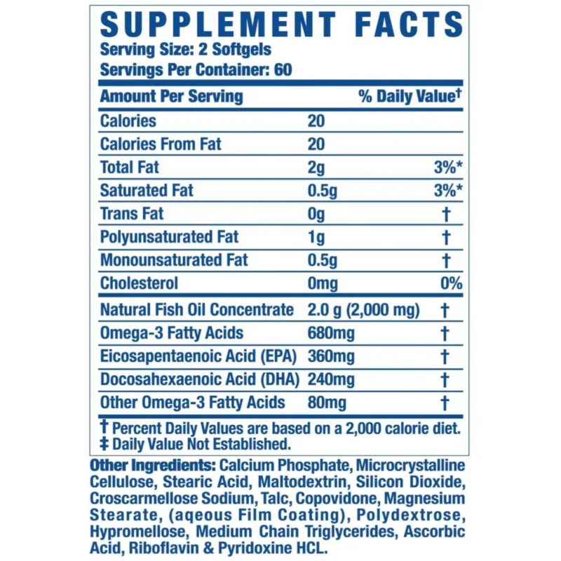 Omega-3 XS Fish Oil Softgels (60 дози) / 120 Гел капсули - Ronnie Coleman