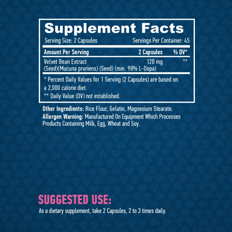 L-DOPA /Mucuna Pruriens Extract/ 90 Caps - Haya Labs