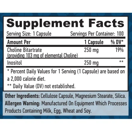 Choline & Inositol / 100 Vcaps - Haya Labs