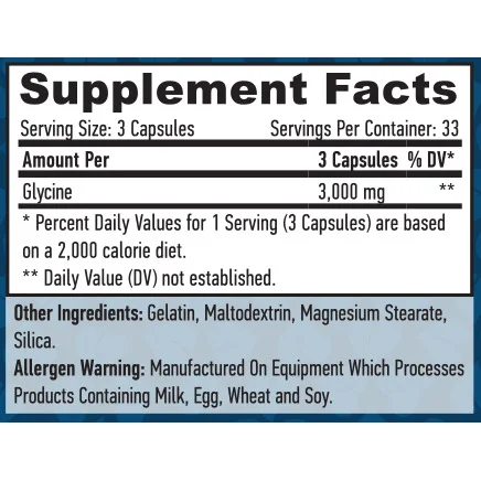 Glycine 1000 mg / 100 Caps - Haya Labs