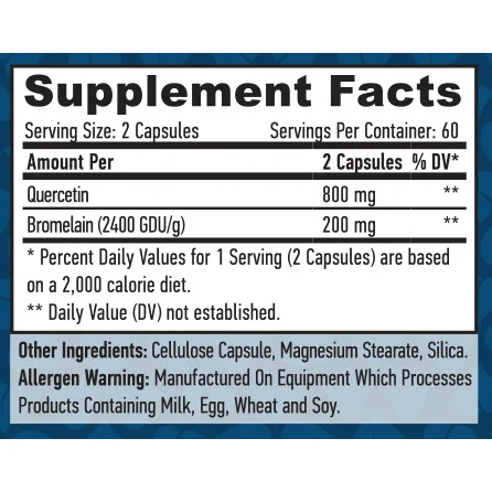Quercetin with Bromelain / 120 Vcaps / 150g - Haya Labs
