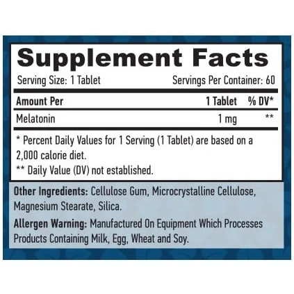 Melatonin 1 mg / 60 Tabs - Haya Labs