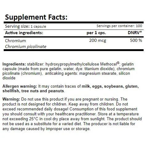 Chromium Picolinate / 100 Caps. - Amix
