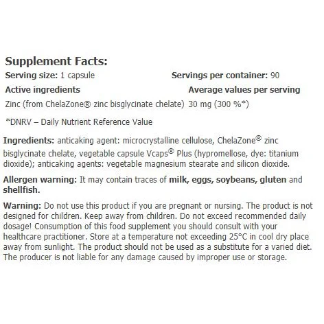 ChelaZone® ZincChel® Zinc Bisglycinate Chelate / 90 Vcaps - Amix