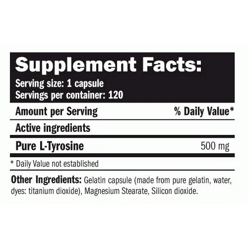 Tyrosine 120 Caps. (40 дози) - Amix