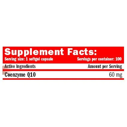 Coenzyme Q10 60 mg. / 100 Softgels. - Amix