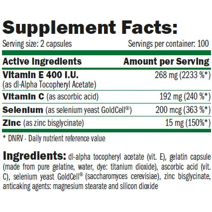 GreenDay Vitamin E 400 I.U. / 200 Caps - Amix