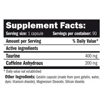 Caffeine with Taurine 90 caps. (90 дози) - Amix