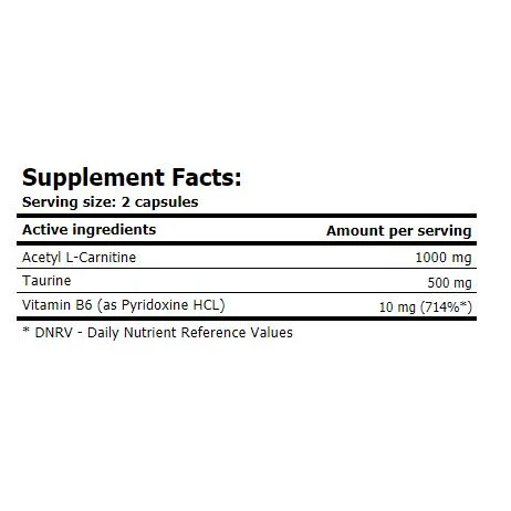 ALC /with Taurin & Vitamine B6/ 120 Caps. - Amix
