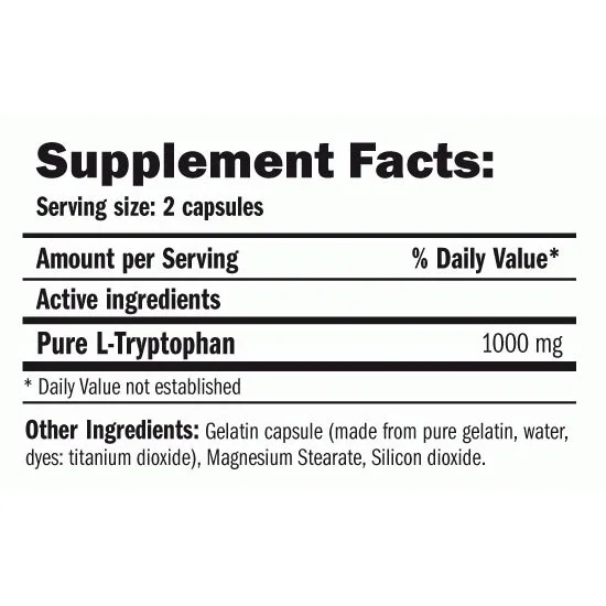L-Tryptophan 1000mg. / 90 Caps. (90 дози) - Amix