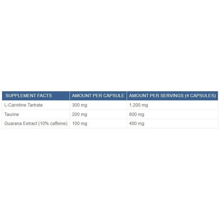 L-Carnitine + Guarana + Taurine / 90 капсули, 25 дози - MAXXWIN