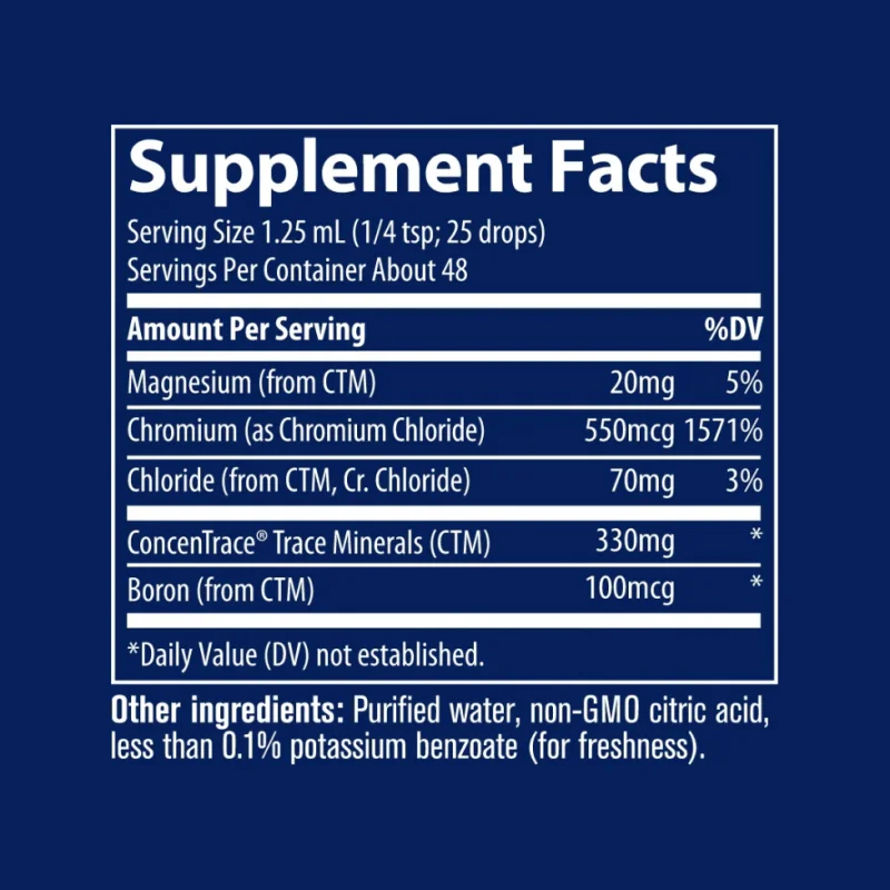 Ionic Chromium 550mcg - Йонен Хром, Разфасовка 59ml - Trace Minerals