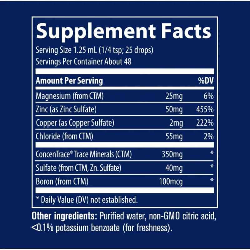 Ionic Zinc 50mg - Йонен Цинк - Trace Minerals