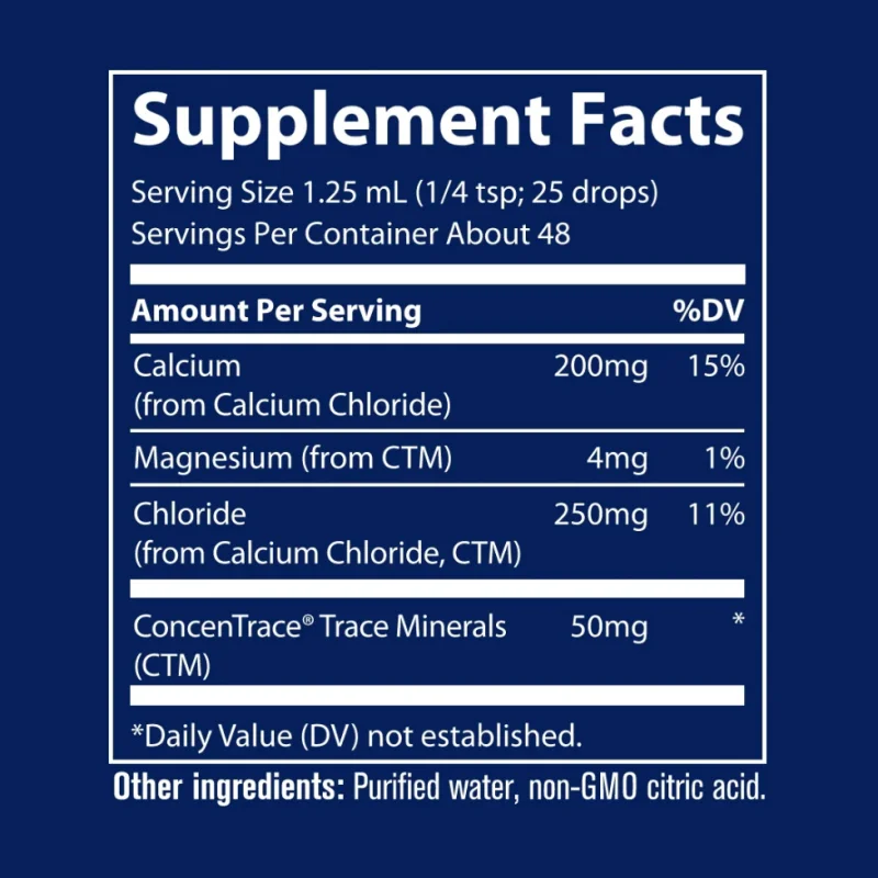 Ionic Calcium 200mg - Йонен Калций, Разфасовка 59ml - Trace Minerals