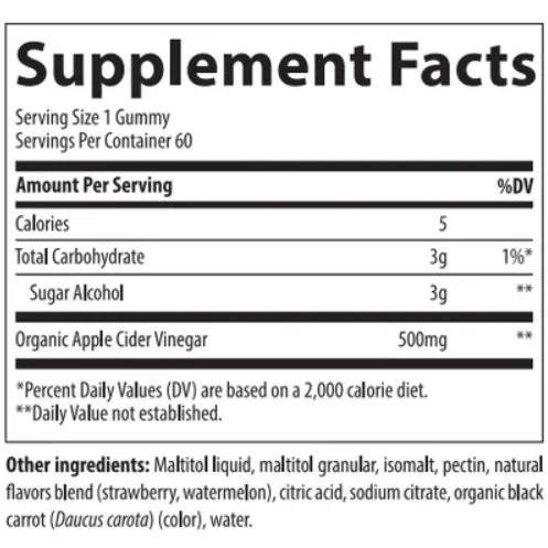 Apple Cider Vinegar Gummies 500mg - Ябълков Оцет - Trace Minerals