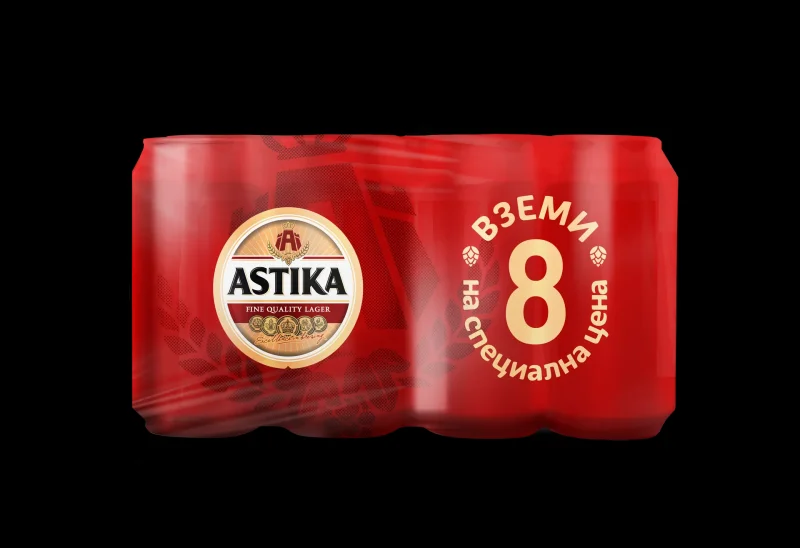 Бира ASTIKA мултипак кен 8х500 мл - ASTIKA