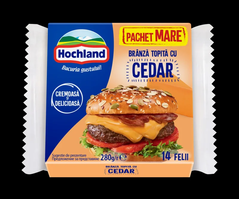 Топено сирене HOCHLAND чедър слайс 280гр