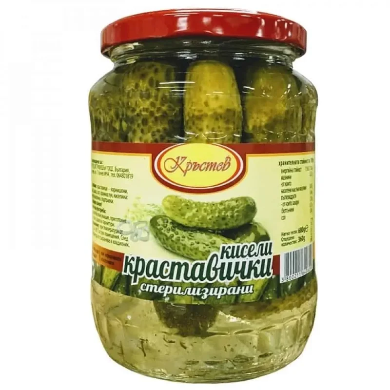 Кисели краставички КРЪСТЕВ 680 г - КРЪСТЕВ