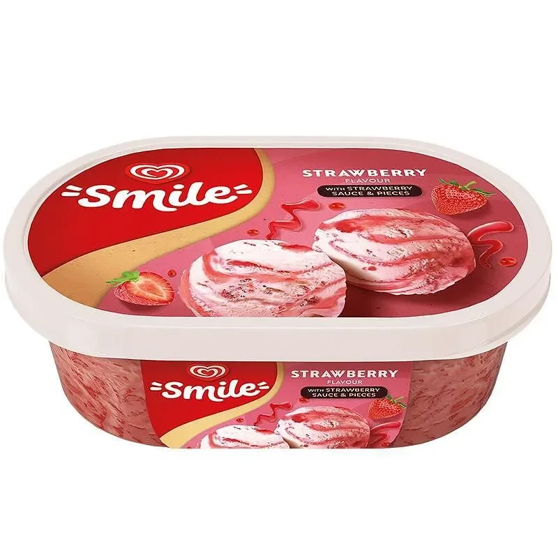 Сладолед ALGIDA SMILE ягода с ягодов сироп и парченца ягоди 479 г - ALGIDA