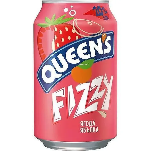 Газирана напитка QUEEN'S FIZZY ягода и ябълка 330 мл - QUEEN'S FIZZY