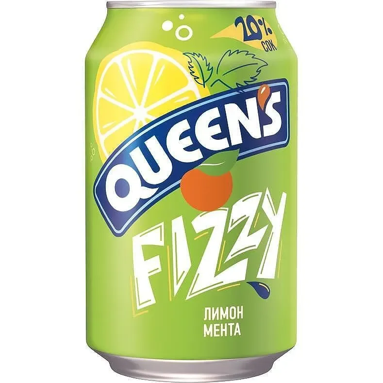 Газирана напитка QUEEN'S FIZZY лимони мента 330 мл - QUEEN'S FIZZY