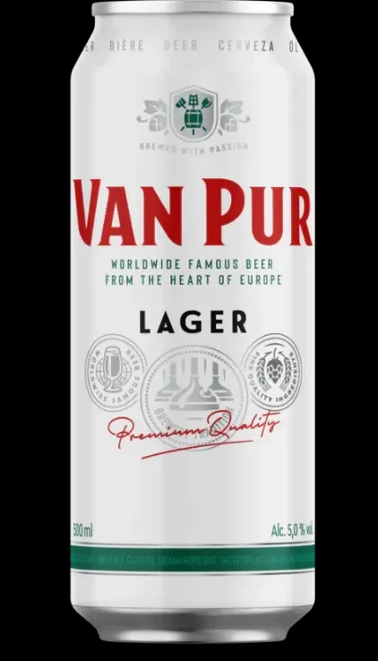 Бира VAN PUR Lager 5% алк. 500 мл - VAN PUR