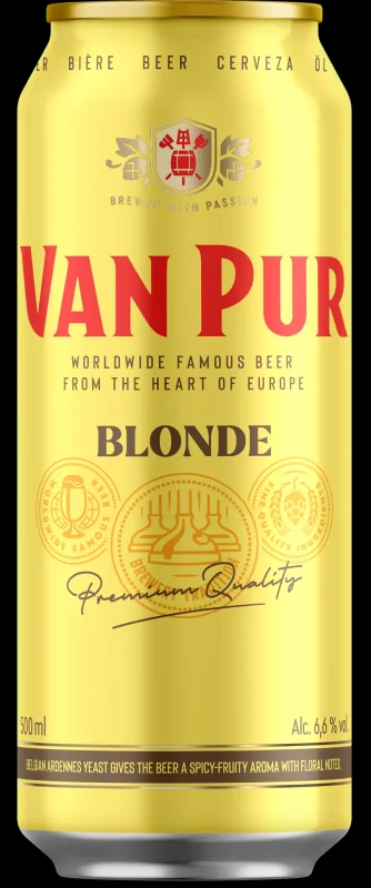 Бира VAN PUR Blonde 6.6% алк. 500 мл - VAN PUR