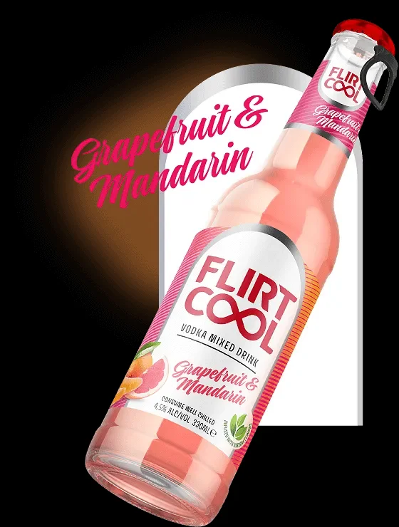 Алкохолна напитка с водка FlirtCool грейпфрут и мандарина 330 мл - FLIRTCOOL