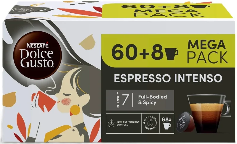 Кафе капсули NESCAFE Dolce Gusto Espresso Intenso 60+8 бр. - Nescafe Dolce Gusto